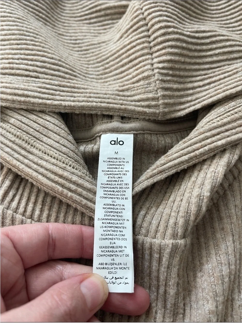 Alo Yoga Muse Hoodie Gravel Heather Cropped Sz M 8-10 W3438R